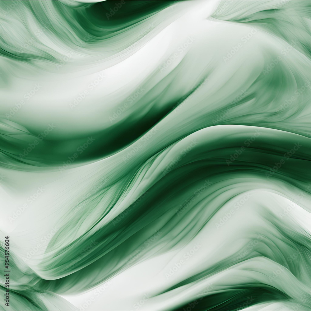 Poster abstract green waves of flowing lines creating a smooth and dynamic texture, evoking a sense of calm