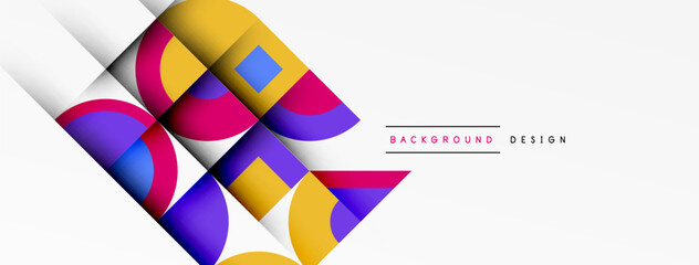Geometric design abstract background - circles squares