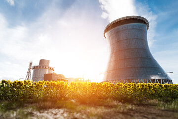 Atomic power station or nuclear power plant producing electricity