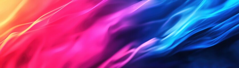 Obraz premium Vibrant and dynamic abstract background featuring smooth waves of color in pink, blue, and orange, perfect for creative projects.