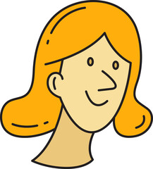 Girl Face Cartoon Character Avatar
