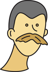 Old Man Face Cartoon Character Avatar
