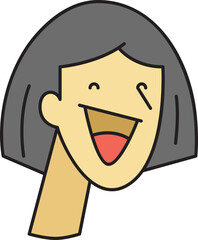 Girl Face Cartoon Character Avatar
