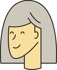 Girl Face Cartoon Character Avatar
