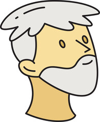 Beard Man Face Cartoon Character Avatar