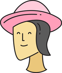 Woman Face Cartoon Character Avatar