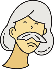 Old Man Face Cartoon Character Avatar