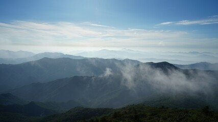 Sunrise view of Deogyusan National Park in Korea