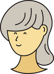 Girl Face Cartoon Character Avatar
