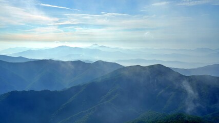 Sunrise view of Deogyusan National Park in Korea