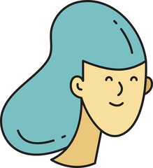 Woman Face Cartoon Character Avatar