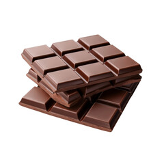 A stack of milk chocolate squares is suitable for confectionery packaging design, food blog graphics, and dessert menu illustrations
