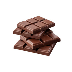 A stack of milk chocolate squares is suitable for confectionery packaging design, food blog graphics, and dessert menu illustrations