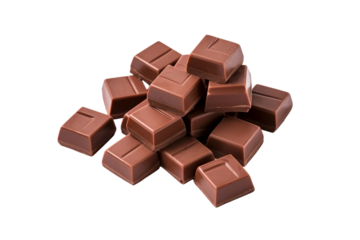 A stack of milk chocolate squares is suitable for confectionery packaging design, food blog graphics, and dessert menu illustrations