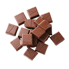 A stack of milk chocolate squares is suitable for confectionery packaging design, food blog graphics, and dessert menu illustrations