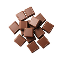Fototapeta premium A stack of milk chocolate squares is suitable for confectionery packaging design, food blog graphics, and dessert menu illustrations