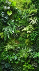 Top View of Green Moss Forest with Rich Textures and Vibrant Shades