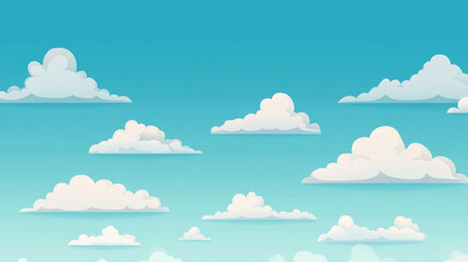 white clouds in a blue sky vector style illustration background