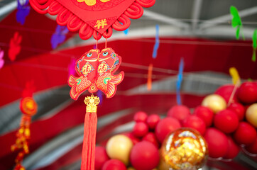 Red festive small fish pendant