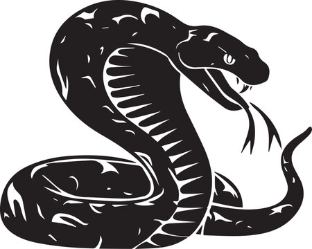 recommend clip art: Speckled King Snake vector black silhouette design for T-Shirt