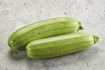 Raw green ripe zucchini vegetable