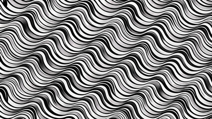  Black and White Waves Monochrome Background