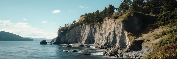 Cliffs Overlooking a Crashing Ocean