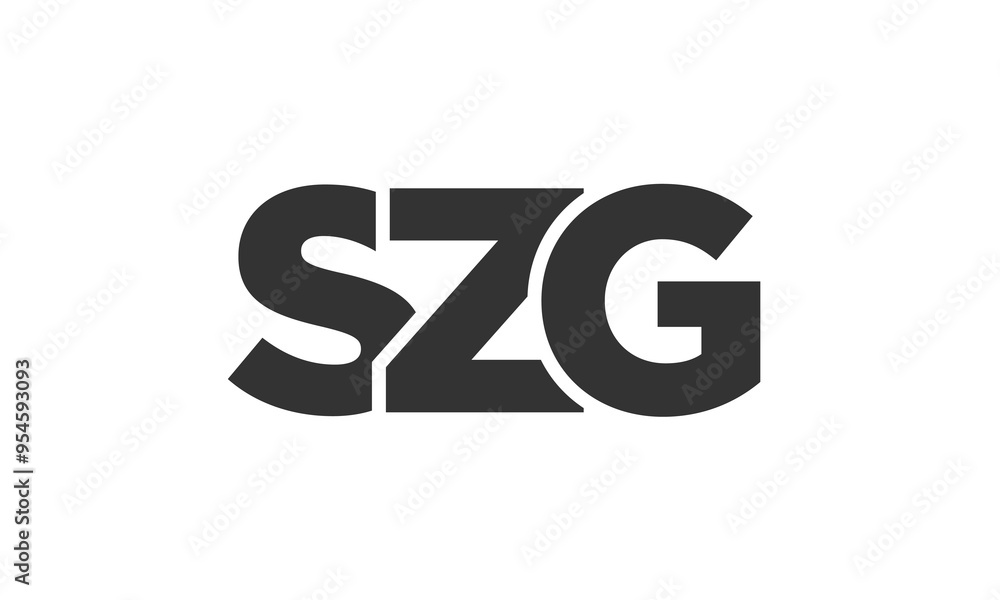 Fototapete szg logo design template with strong and modern bold text. initial based vector logotype featuring s