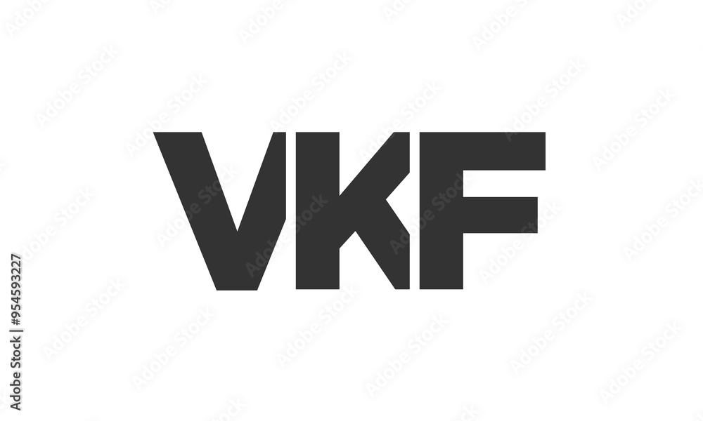 Poster vkf logo design template with strong and modern bold text. initial based vector logotype featuring s