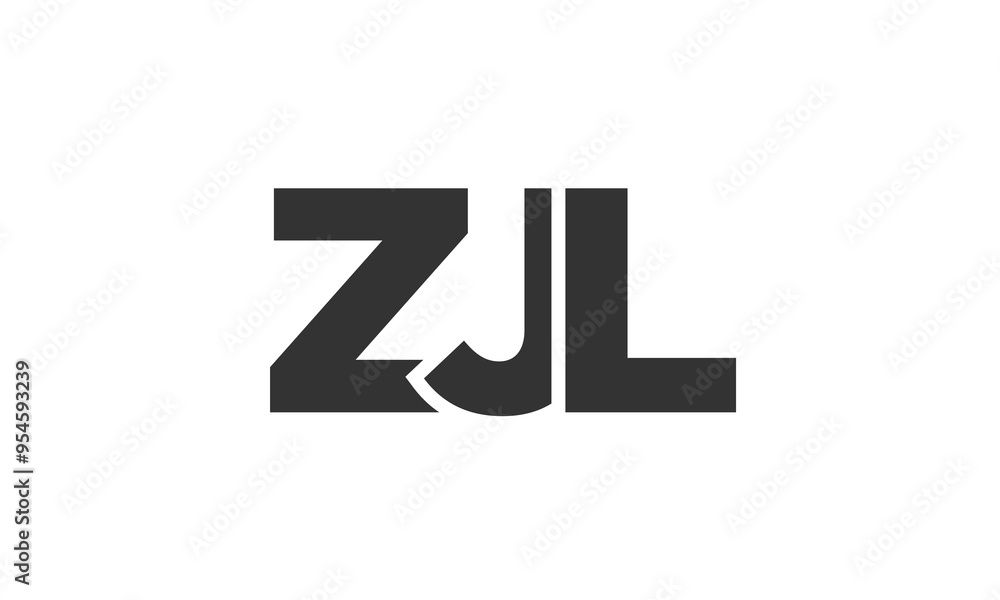 Fototapete zjl logo design template with strong and modern bold text. initial based vector logotype featuring s