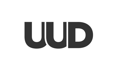 UUD logo design template with strong and modern bold text. Initial based vector logotype featuring simple and minimal typography. Trendy company identity.