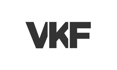 VKF logo design template with strong and modern bold text. Initial based vector logotype featuring simple and minimal typography. Trendy company identity.