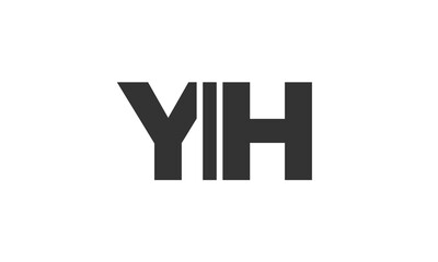Obraz premium YIH logo design template with strong and modern bold text. Initial based vector logotype featuring simple and minimal typography. Trendy company identity.