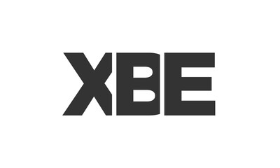 XBE logo design template with strong and modern bold text. Initial based vector logotype featuring simple and minimal typography. Trendy company identity.