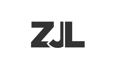ZJL logo design template with strong and modern bold text. Initial based vector logotype featuring simple and minimal typography. Trendy company identity.