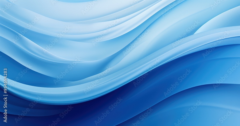 Poster a smooth gradient of blue waves creating a calming and serene background.