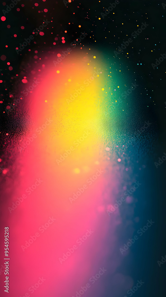 Poster abstract colorful gradient background with bokeh effect.