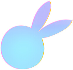 Rabbit Y2k Dreamy Retro Airbrush Kpop Chrome Glittery glow Grainy Gradient Holographic Hologram blue purple pink  