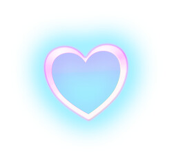 Heart shape Y2k Dreamy Retro Airbrush Kpop Chrome Glittery glow Grainy Gradient Holographic Hologram blue purple pink