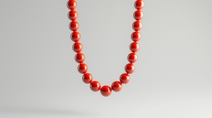 Obraz premium Image of red beads necklace on a white background.