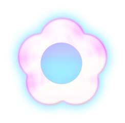 Cute flower Y2k Dreamy Retro Airbrush Kpop Chrome Glittery glow Grainy Gradient Holographic Hologram blue purple pink  