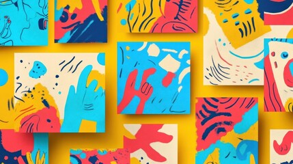 An engaging artistic branding poster template showcases bold, colorful abstract patterns perfect for creative use