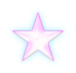 Obraz premium Star Y2k Dreamy Retro Airbrush Kpop Chrome Glittery glow Grainy Gradient Holographic Hologram blue purple pink 