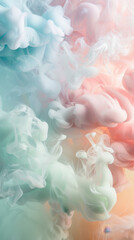 Abstract background of fluffy Teal and Peach smoke