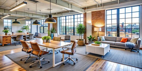 Sleek and sophisticated, this Providence office is home to an interior design firm that embodies modern style, with