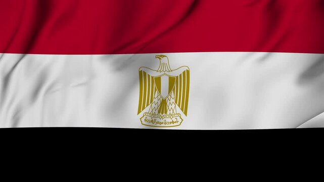 A beautiful view of the Egypt flag video. 3d flag-waving video. Egypt flag 4K resolution.