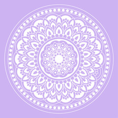 Decorative White Floral Mandala Design. Ornament Vector Illustration with Background.