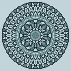 Decorative Colorful Floral Mandala Design. Ornament Vector Illustration with Background.