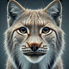Obraz premium Ultra Close-Up Super Macro of a Lynx's Face with Detailed Fur and Piercing Eyes