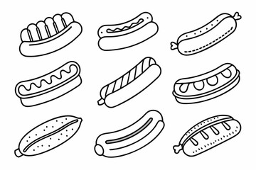 Set icon sausage for your food business